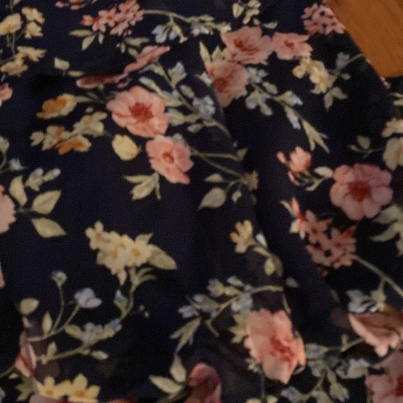 Lulus XS NAVY NEW FLORAL DRESS - Picture 2 of 5